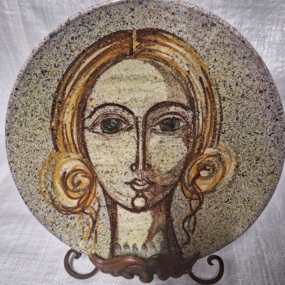 1950s Spanish Ceramic Wall Plaque by Alfaraz